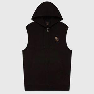 Ovo French Terry Cloth Vest Hoodie BLACK sz XL Octobers Very Own
